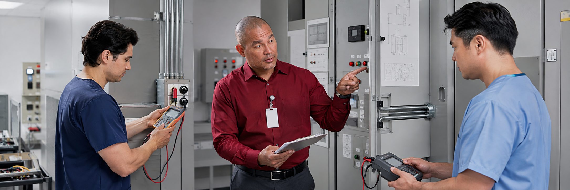 Anesthesia machine preventive maintenance | BiomedRx HTM services Biomedical equipment technicians performing anesthesia machine preventive maintenance