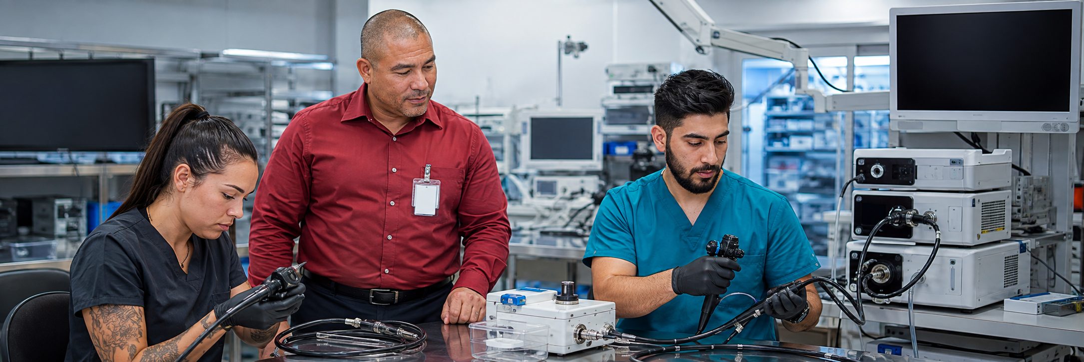 Anesthesia machine preventive maintenance | BiomedRx HTM services Biomedical equipment technicians performing anesthesia machine preventive maintenance