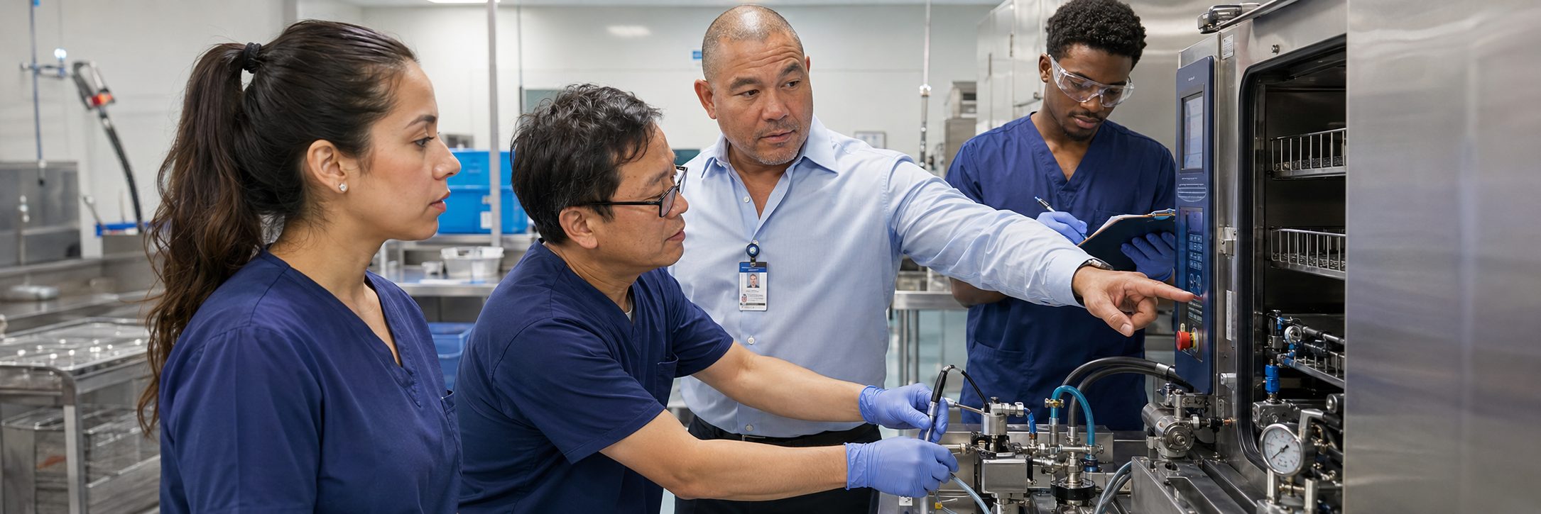 Anesthesia machine service training for biomedical technicians | BiomedRx Biomedical equipment technicians training on anesthesia machine service procedures