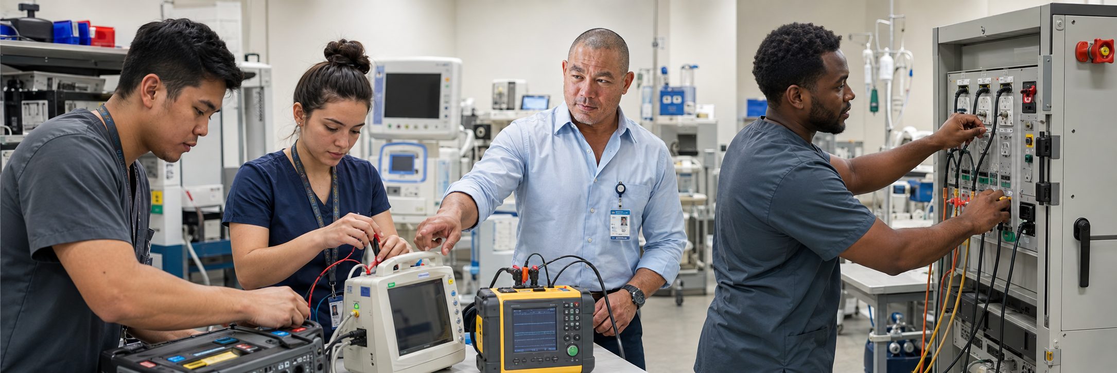 Cath lab imaging equipment service and C-arm maintenance | BiomedRx Medical imaging equipment service on a cath lab C-arm and patient monitoring system