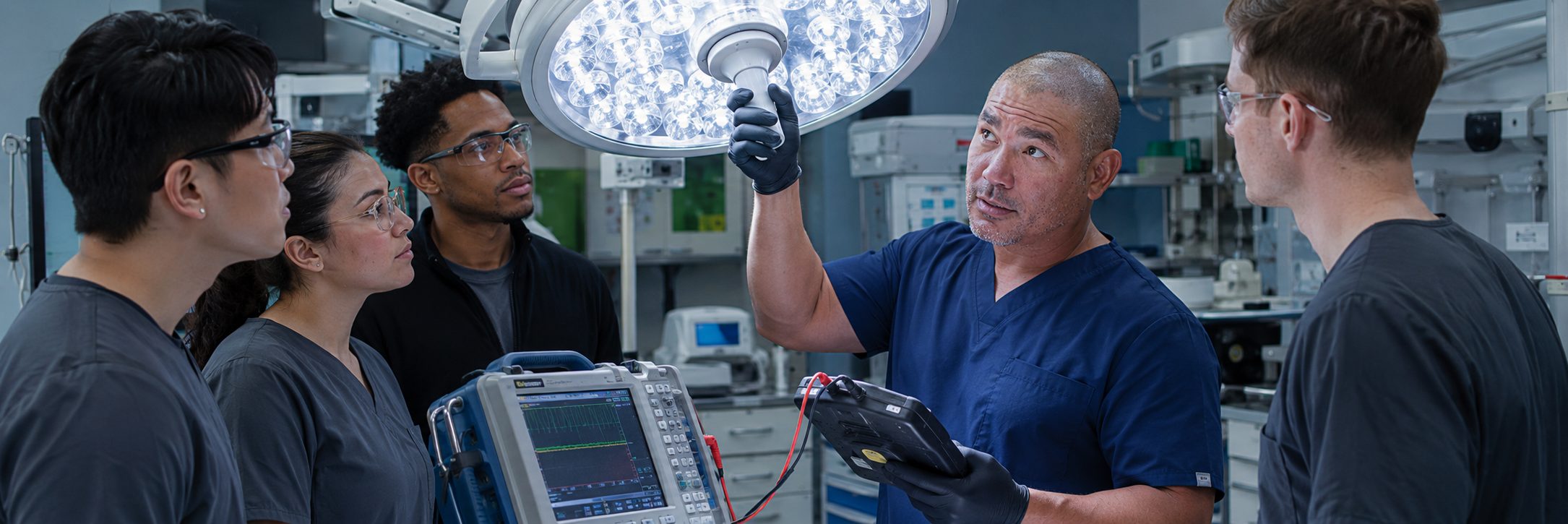 Biosafety cabinet certification and airflow testing | BiomedRx HTM services Laboratory biosafety cabinet certification and airflow testing by HTM specialists