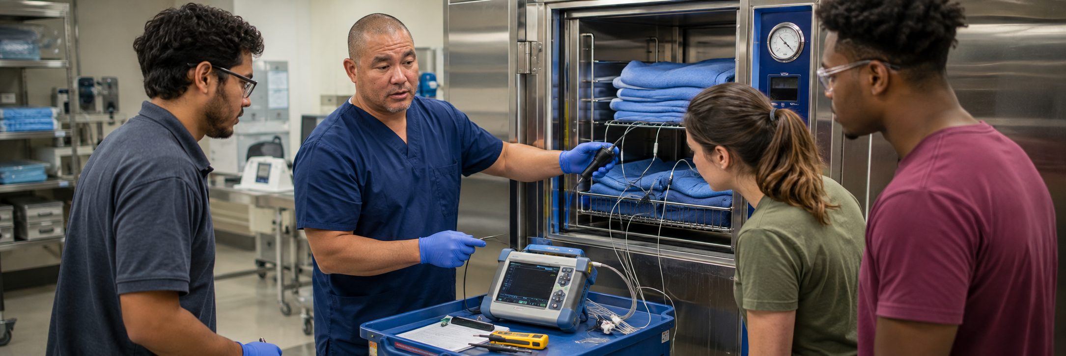 Biosafety cabinet certification and airflow testing | BiomedRx HTM services Laboratory biosafety cabinet certification and airflow testing by HTM specialists