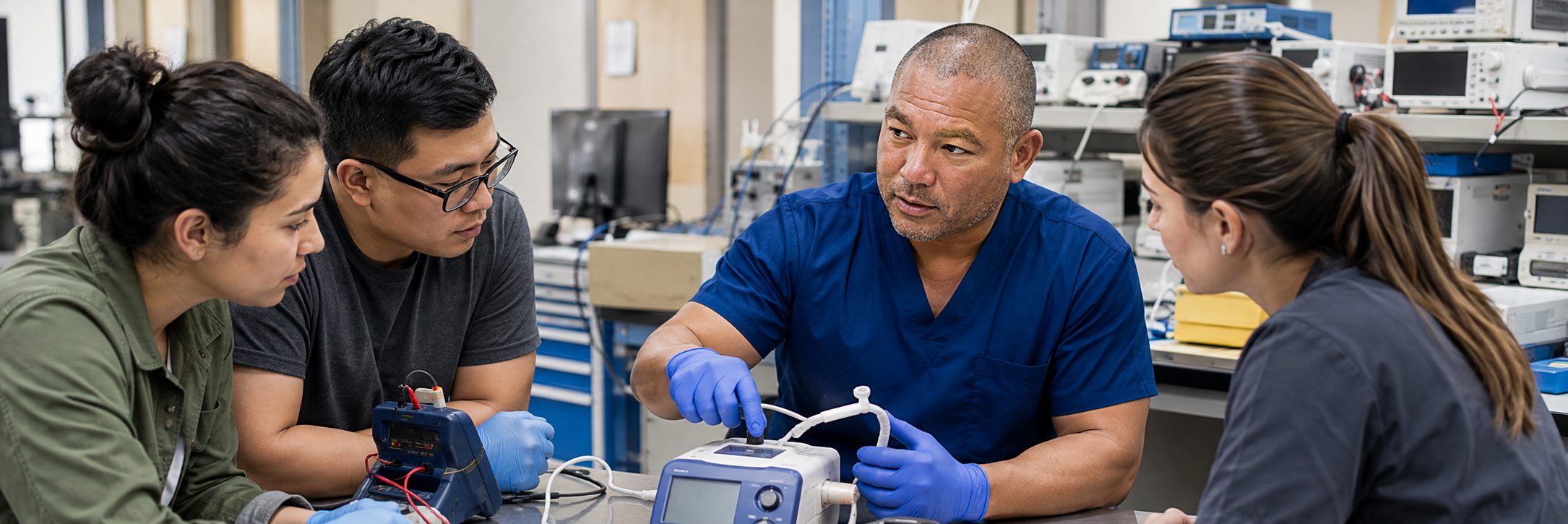 Biosafety cabinet certification and airflow testing | BiomedRx HTM services Laboratory biosafety cabinet certification and airflow testing by HTM specialists