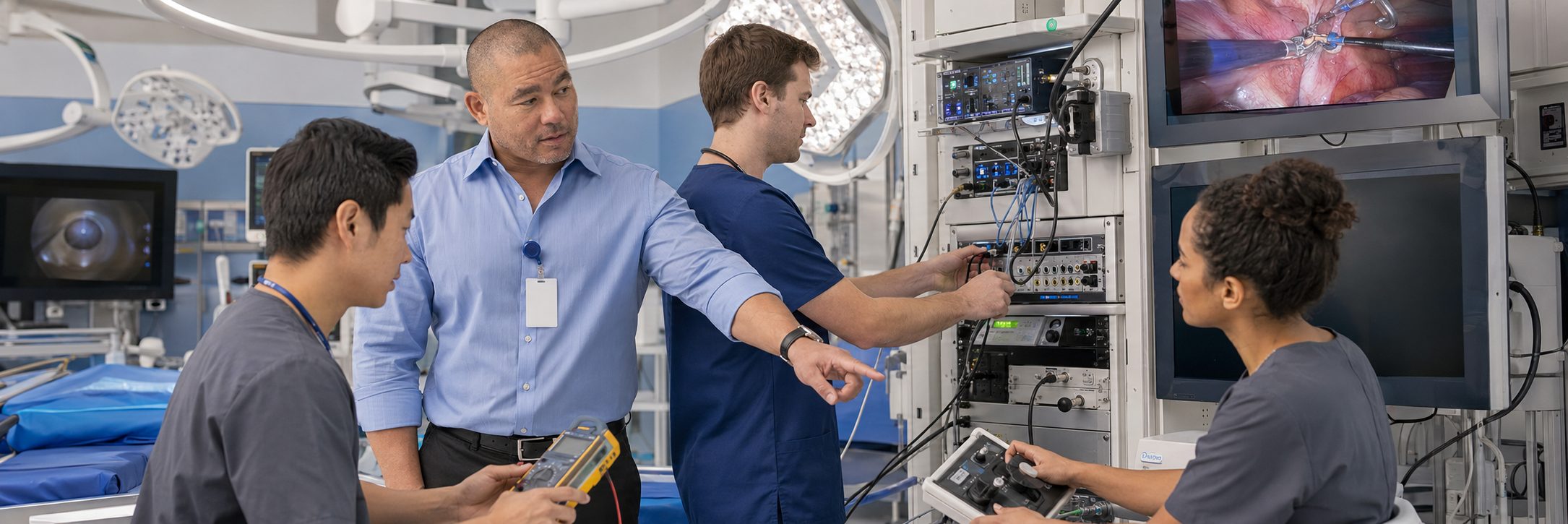 Mammography and medical imaging equipment service | BiomedRx HTM services Medical imaging equipment service on a mammography system with test instrumentation