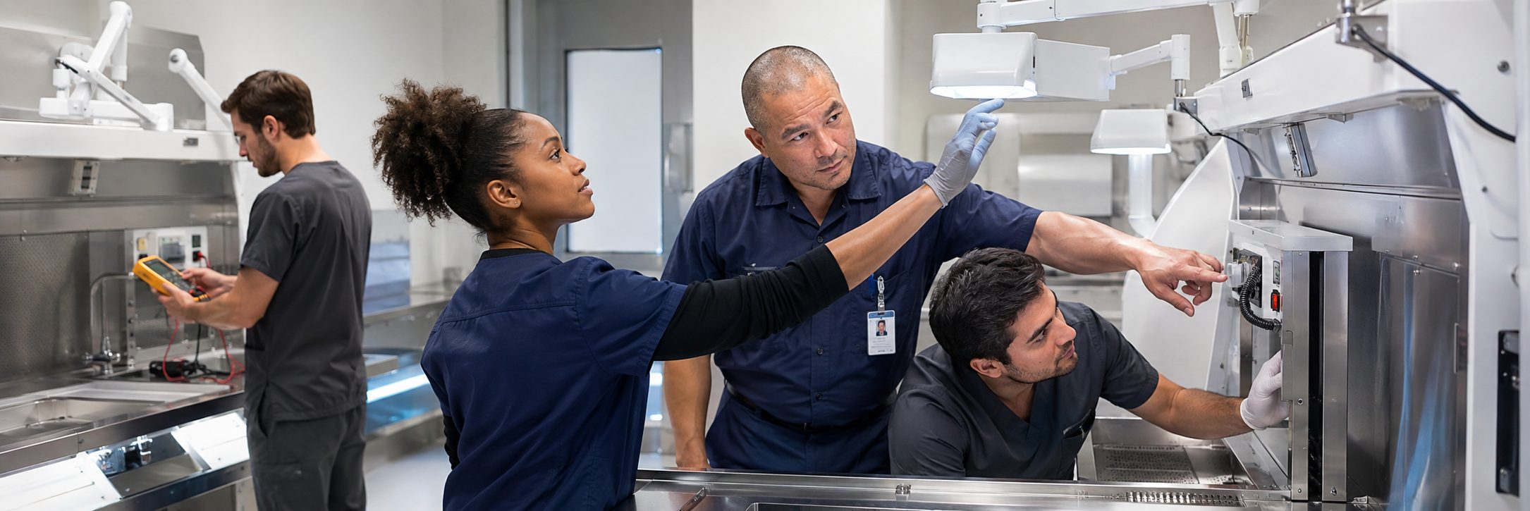 Mammography and medical imaging equipment service | BiomedRx HTM services Medical imaging equipment service on a mammography system with test instrumentation