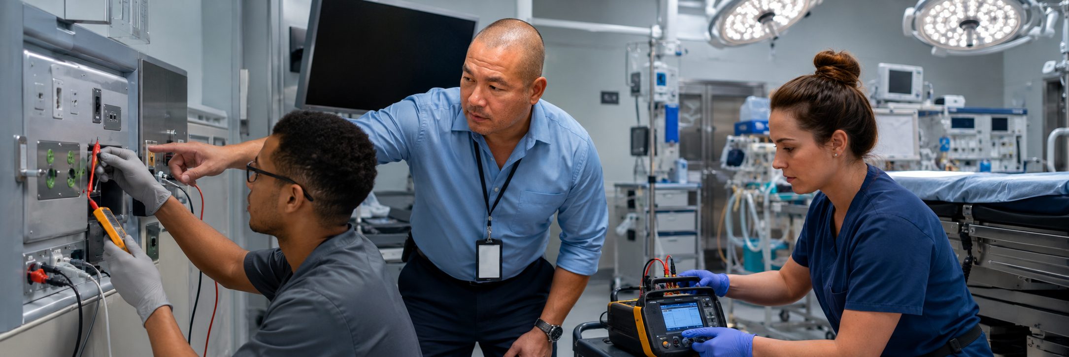 Mammography and medical imaging equipment service | BiomedRx HTM services Medical imaging equipment service on a mammography system with test instrumentation