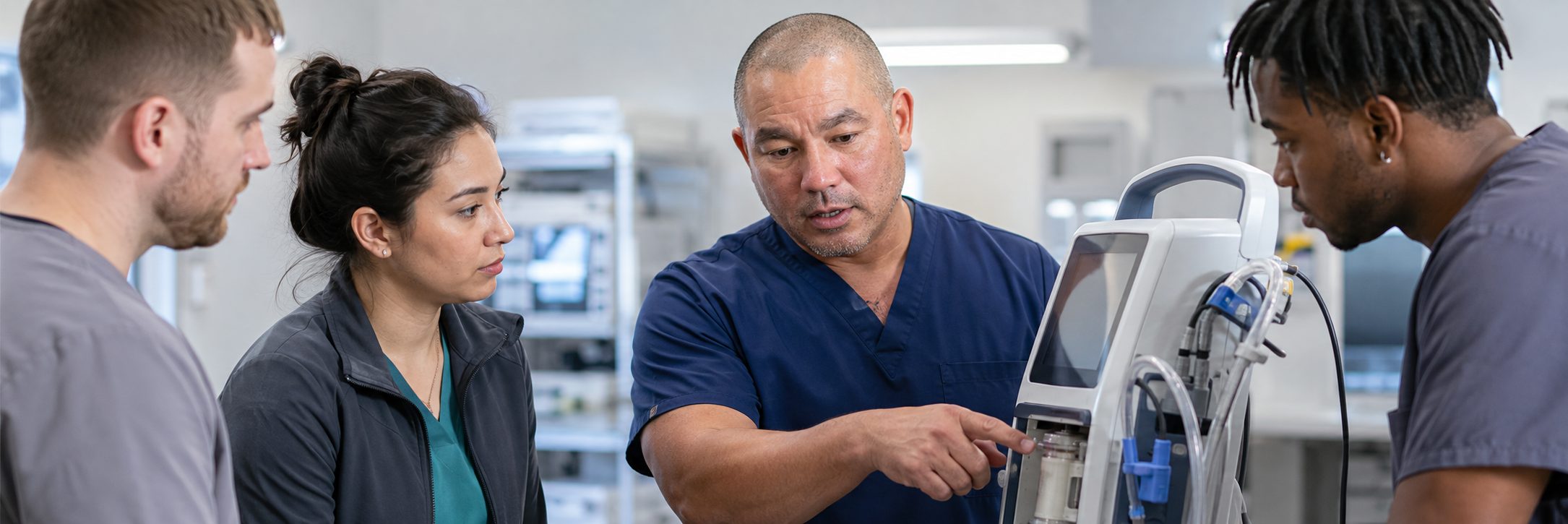 Ventilator service and equipment depot maintenance | BiomedRx HTM services Ventilator and transport monitor service in a hospital equipment depot
