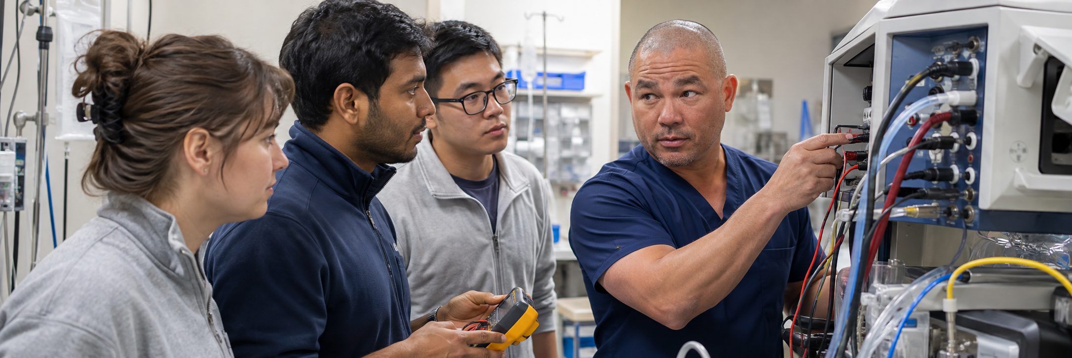 Ventilator service and equipment depot maintenance | BiomedRx HTM services Ventilator and transport monitor service in a hospital equipment depot