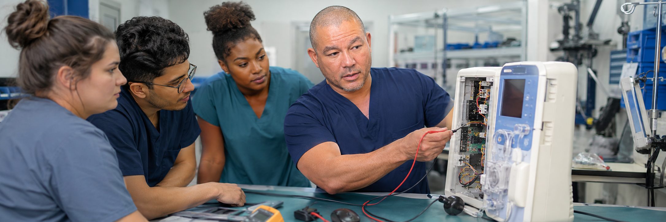 Ventilator service and equipment depot maintenance | BiomedRx HTM services Ventilator and transport monitor service in a hospital equipment depot